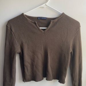 Brown ribbed brandy Melville Long sleeve